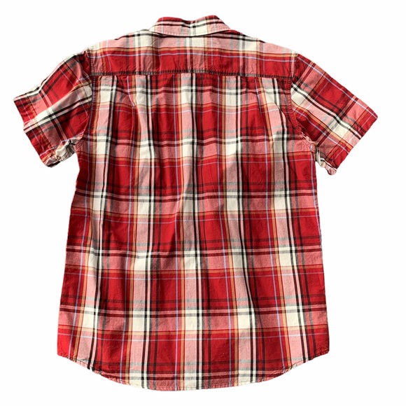 Carhartt Shirt Mens Medium M Relaxed Fit Red Plaid Button Short Sleeve Work Good - Picture 2 of 4